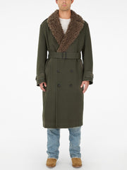 faux-fur long coat