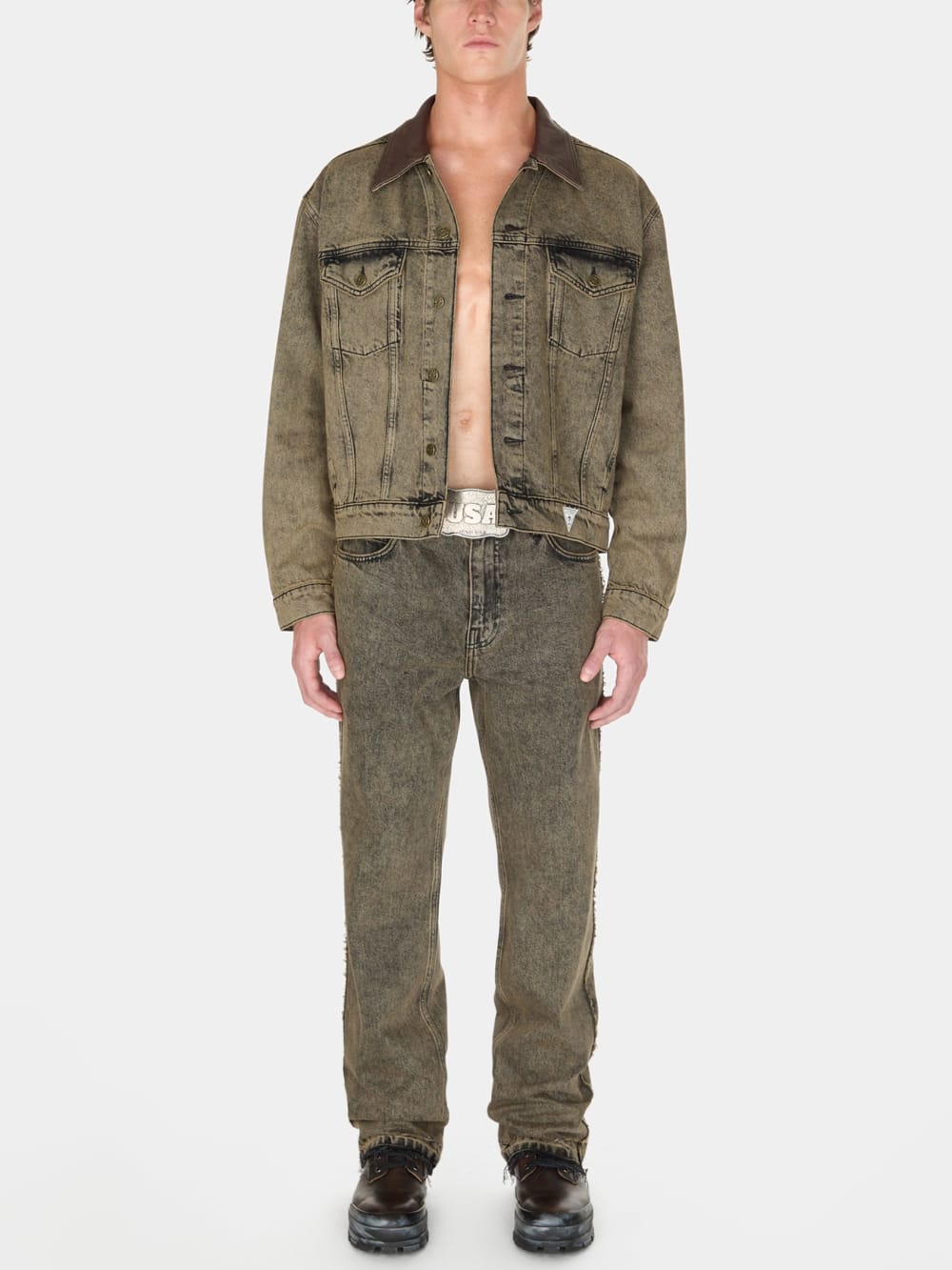 tinted denim trucker jacket