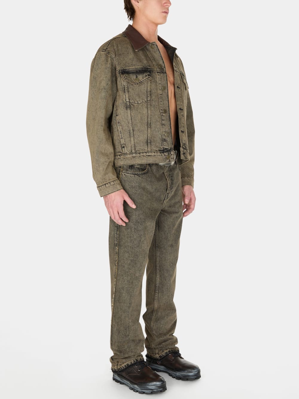 tinted denim trucker jacket