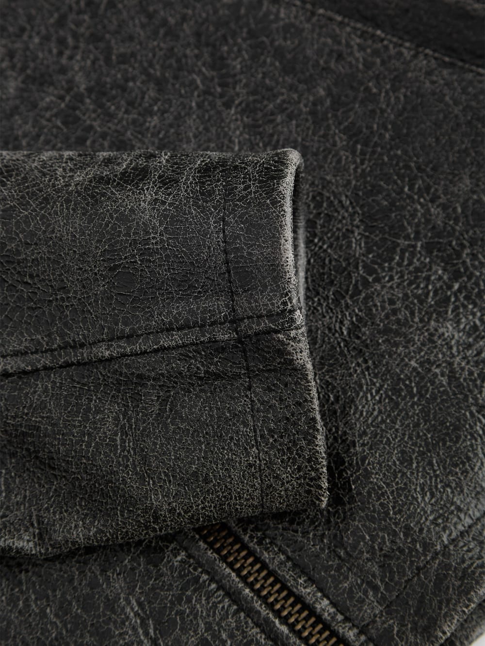 crackle leather jacket