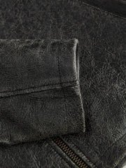crackle leather jacket