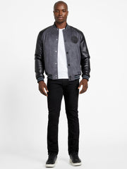 Eco Faux-Suede and Leather Varsity Jacket