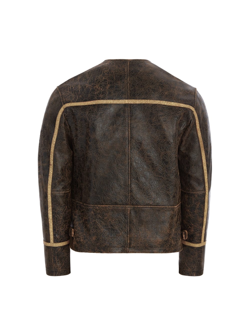 crackle leather jacket