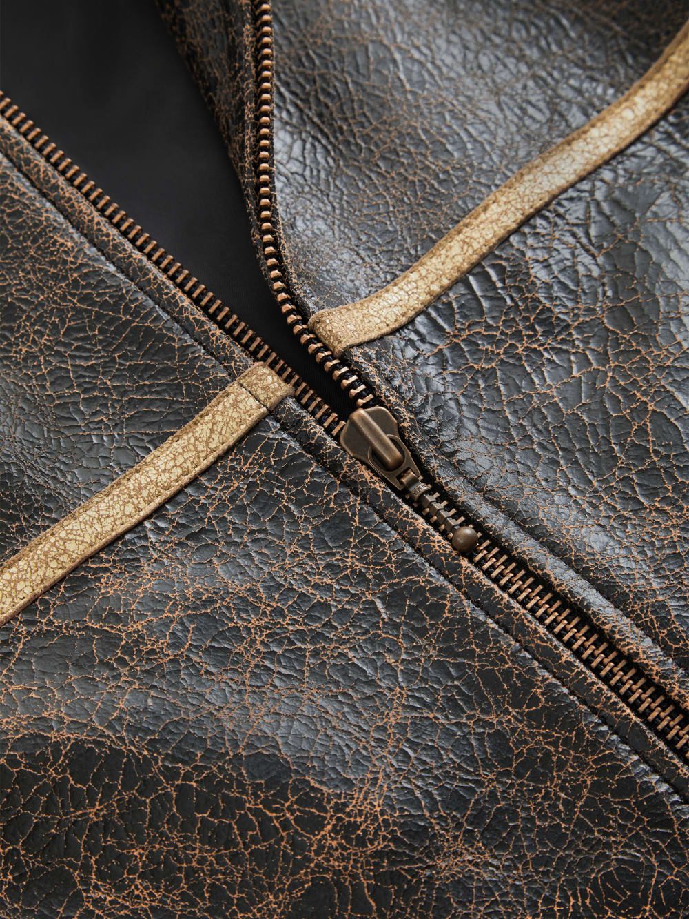 crackle leather jacket