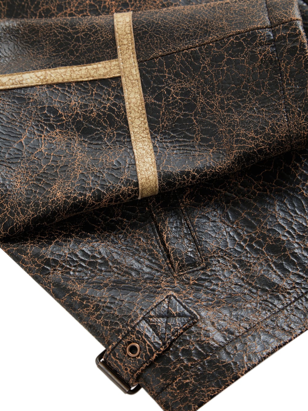 crackle leather jacket