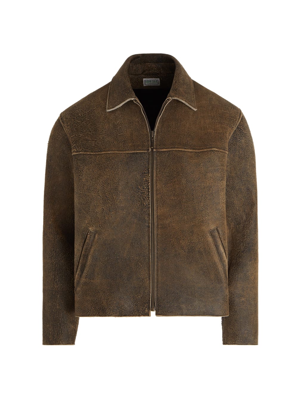 flaked leather jacket