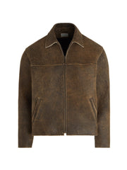 flaked leather jacket