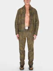 flaked leather jacket
