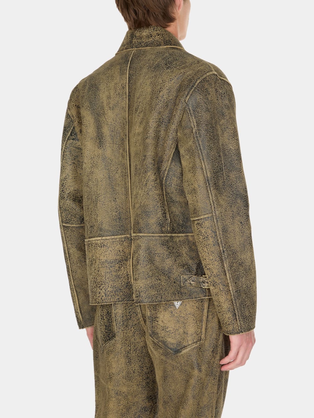 flaked leather jacket