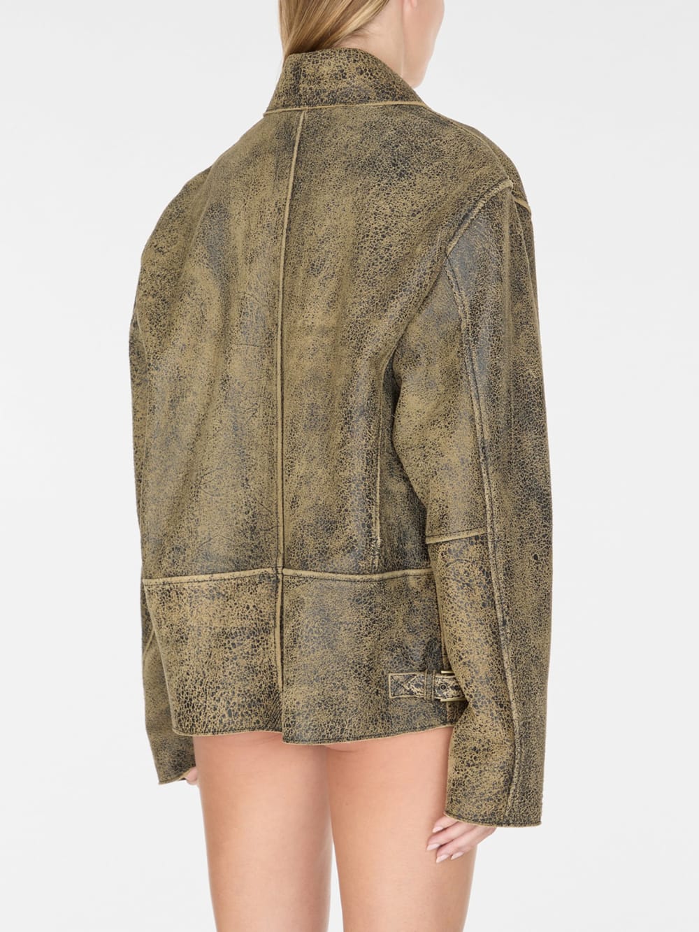flaked leather jacket