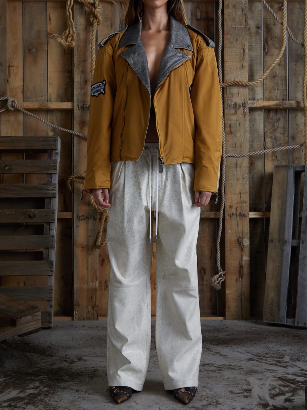 nylon moto jacket
