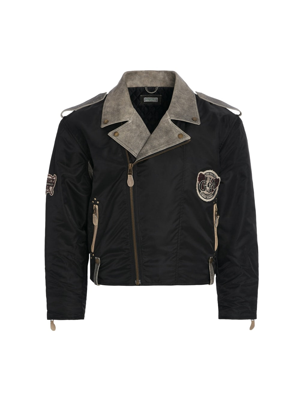 nylon moto jacket