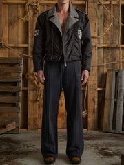 nylon moto jacket