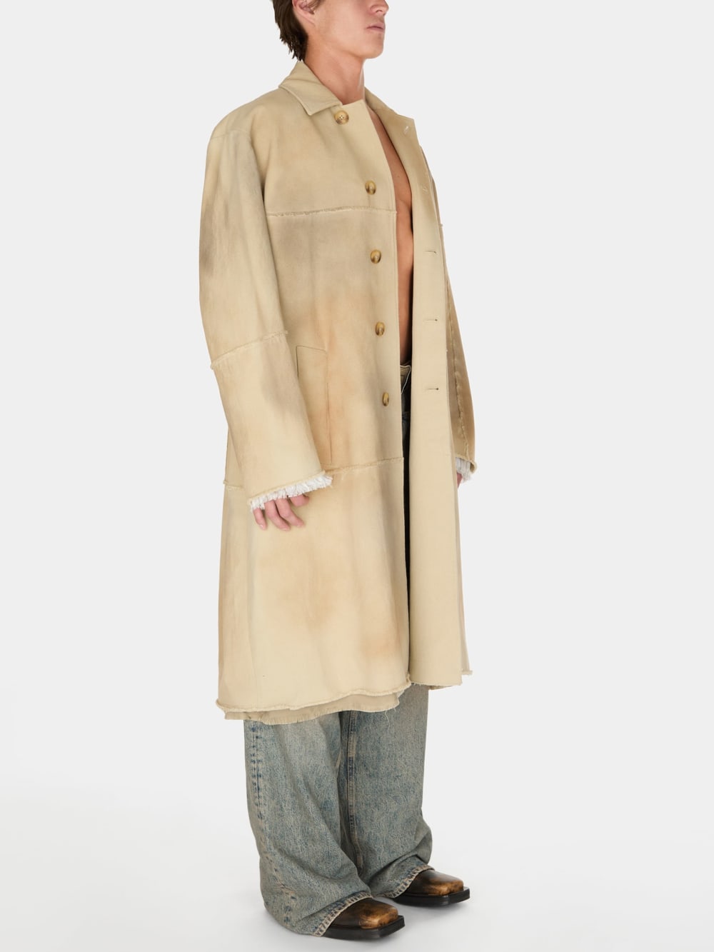 paneled trench coat