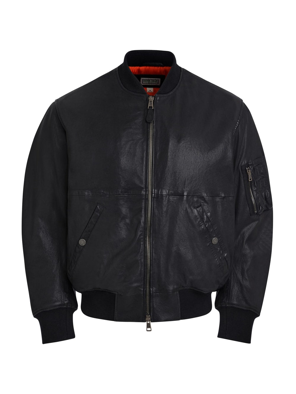 cropped leather flight jacket