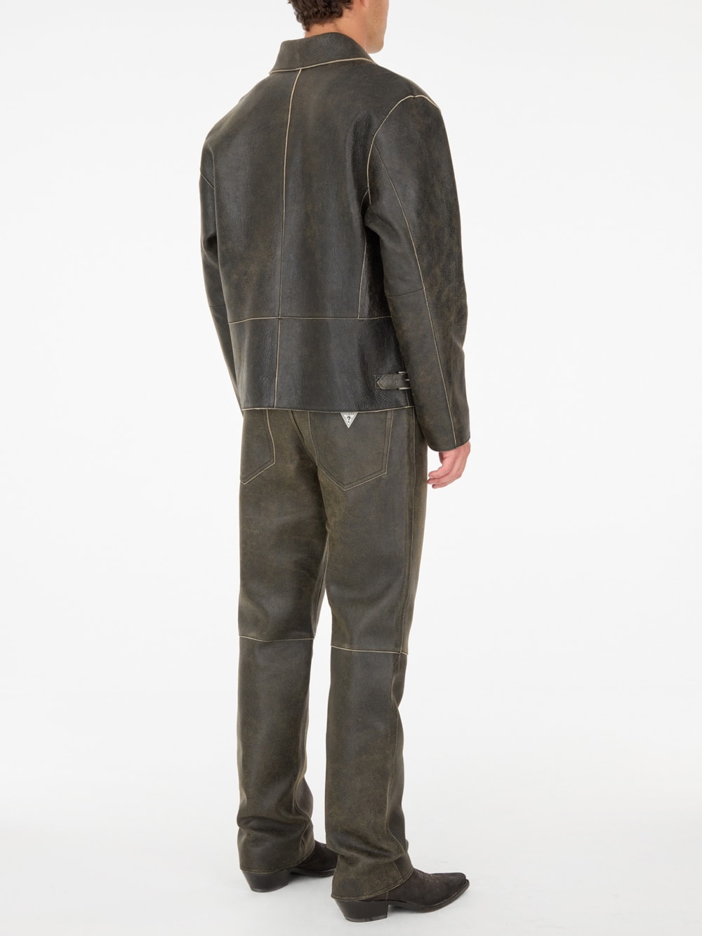 crackled leather jacket