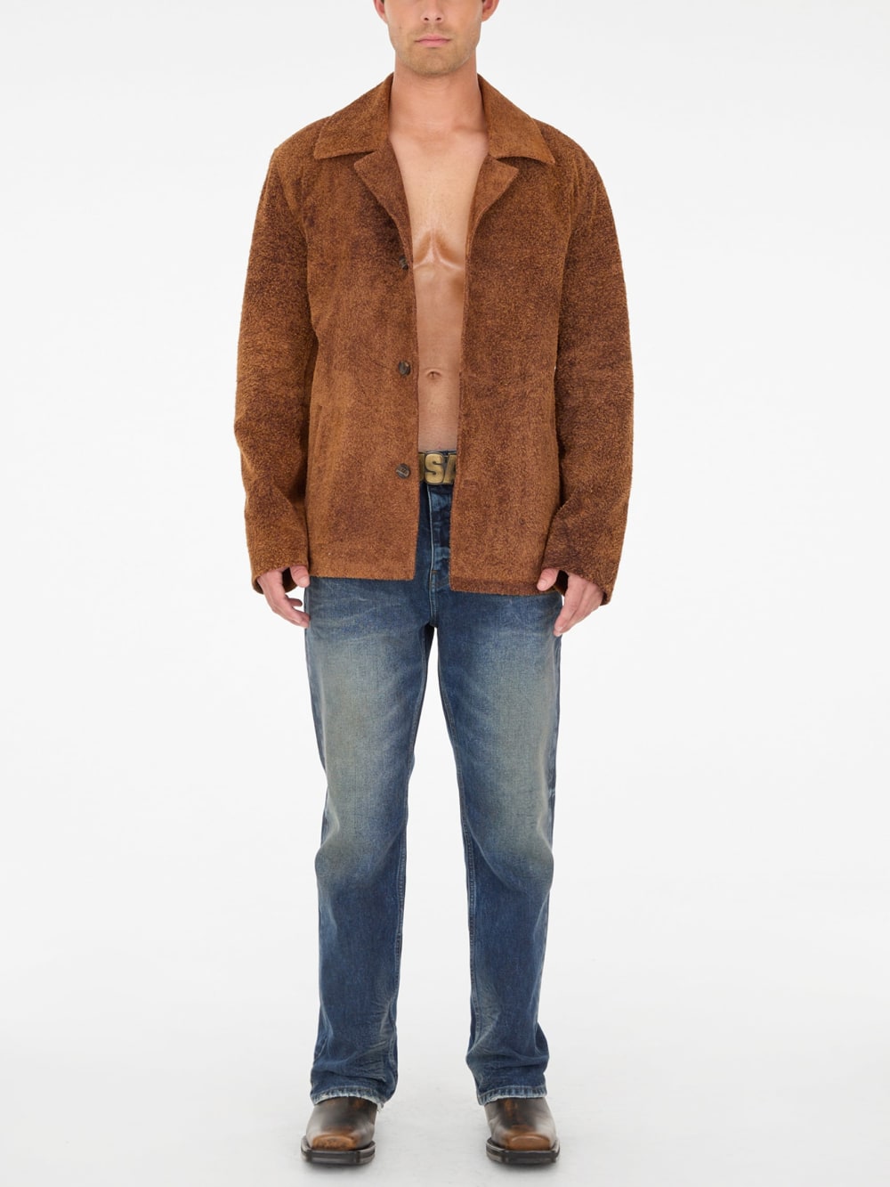 peeling leather coat