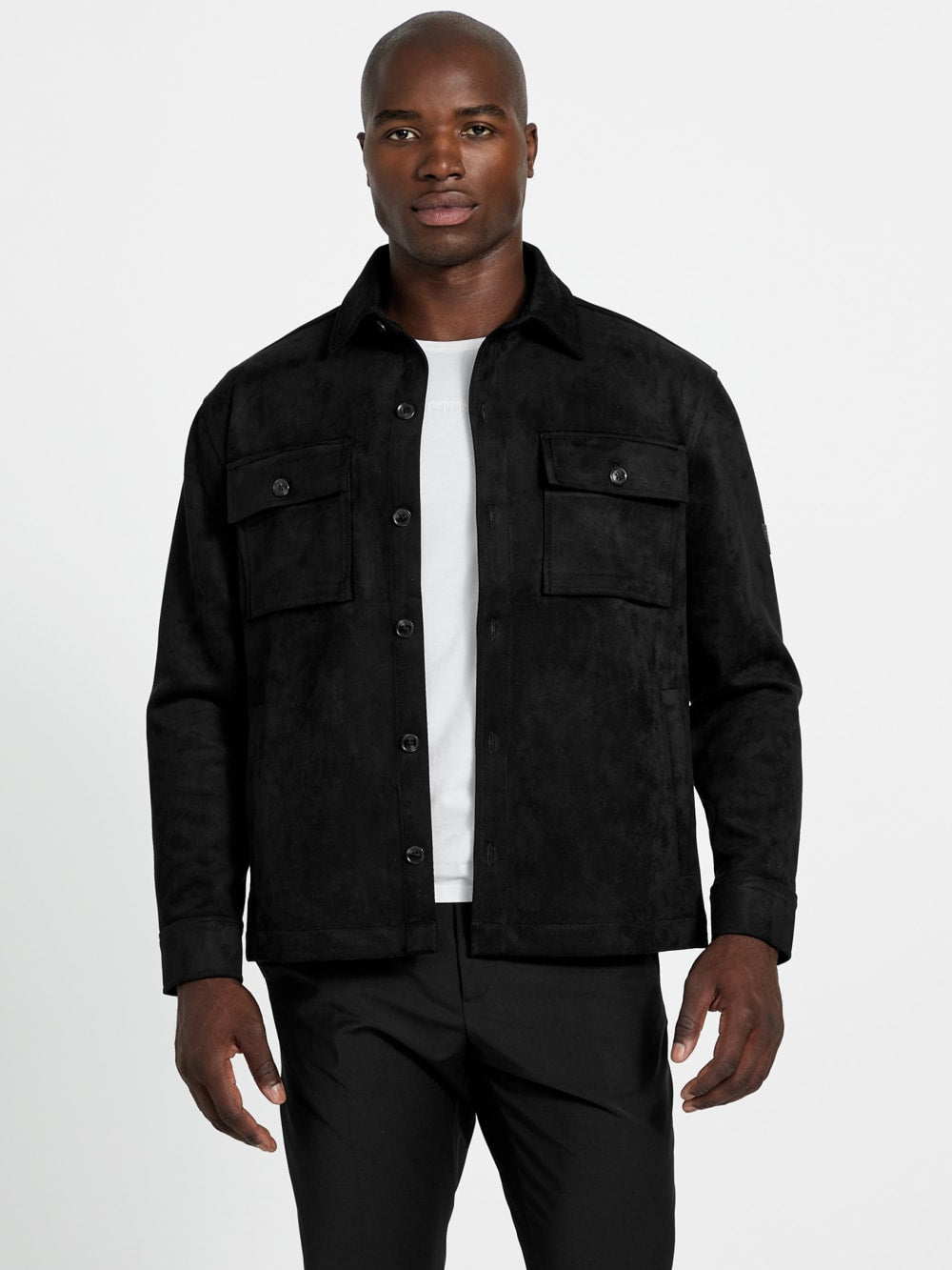 Faux suede overshirt