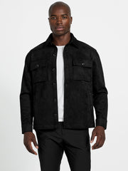 Faux suede overshirt