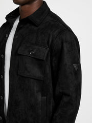Faux suede overshirt