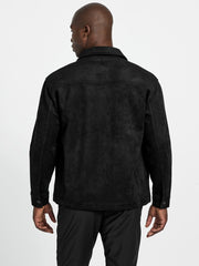 Faux suede overshirt