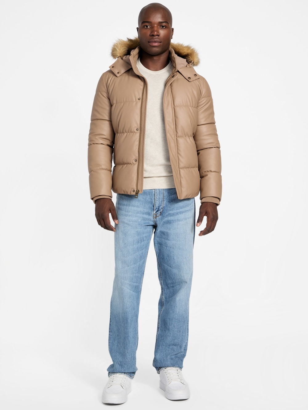Eco Faux-Leather Puffer Jacket