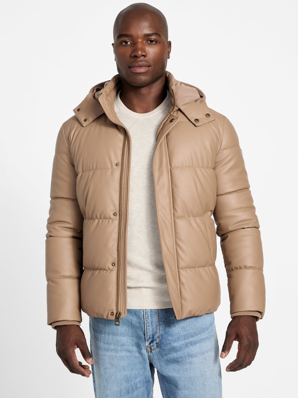 Eco Faux-Leather Puffer Jacket