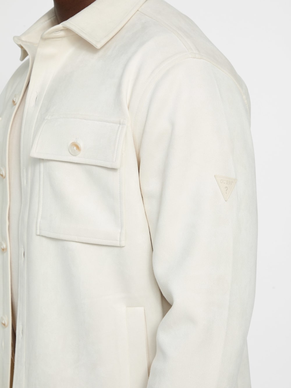 Faux suede overshirt