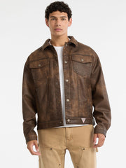 GUESS Originals Faux-Leather Trucker Jacket