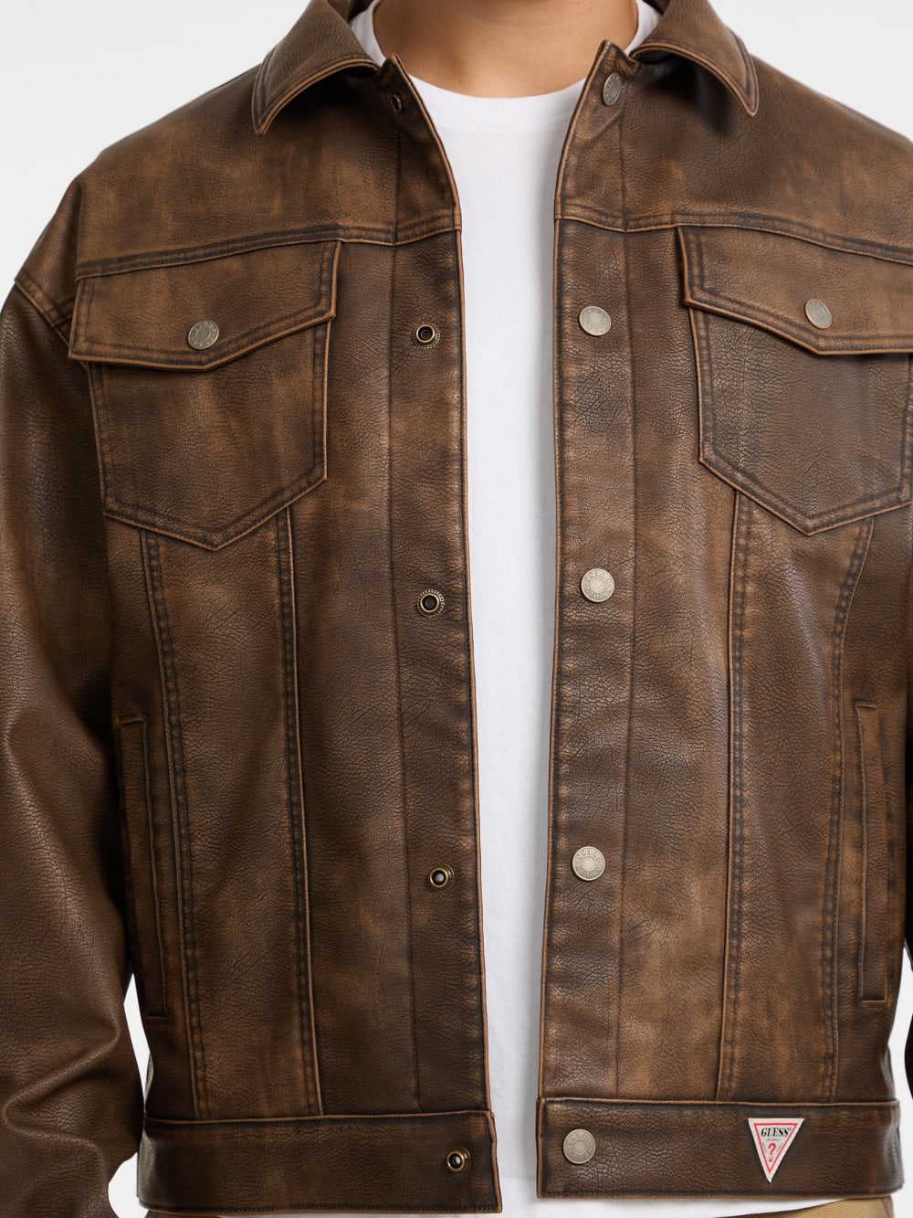 GUESS Originals Faux-Leather Trucker Jacket