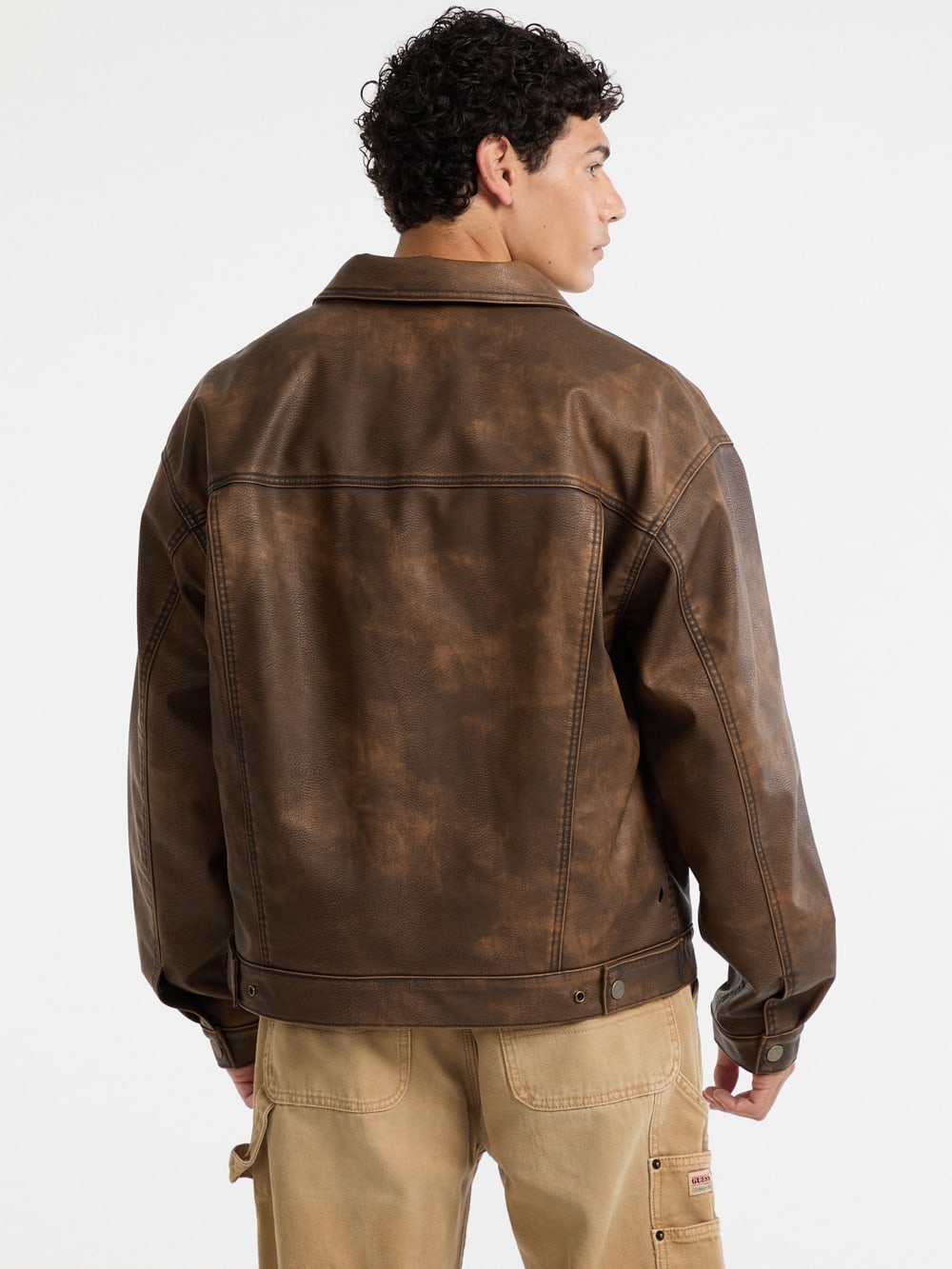 GUESS Originals Faux-Leather Trucker Jacket