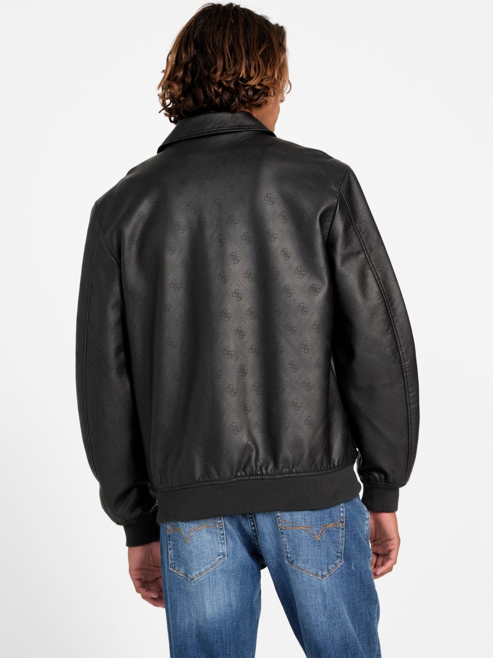 Monogram Faux-Leather Aviator Jacket