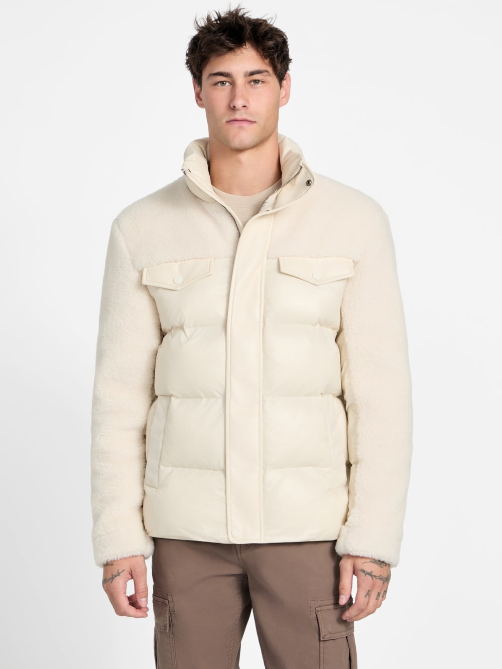 Mix Puffa Shearling Jacket