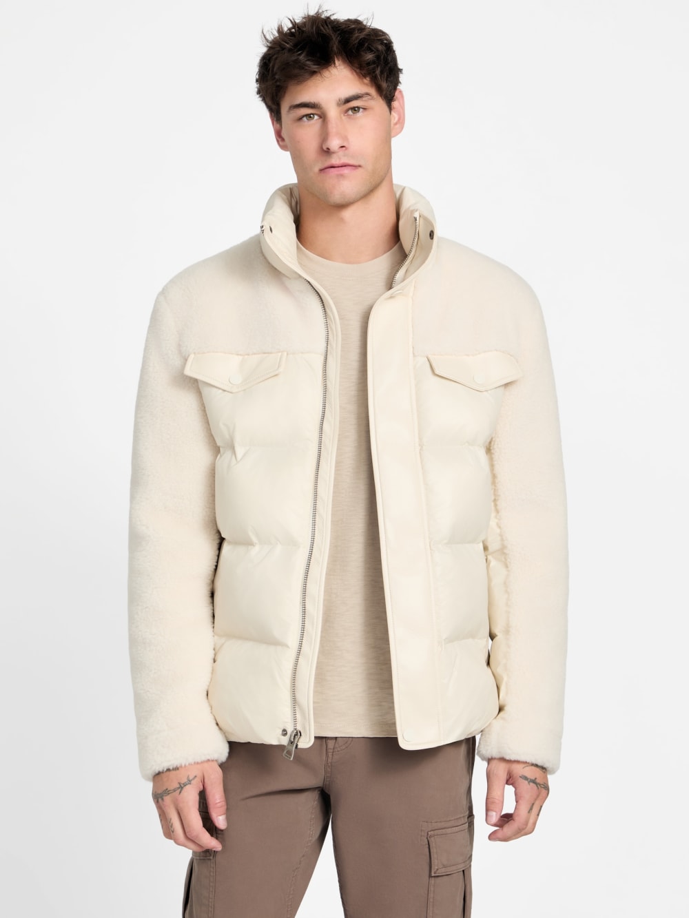 Mix Puffa Shearling Jacket