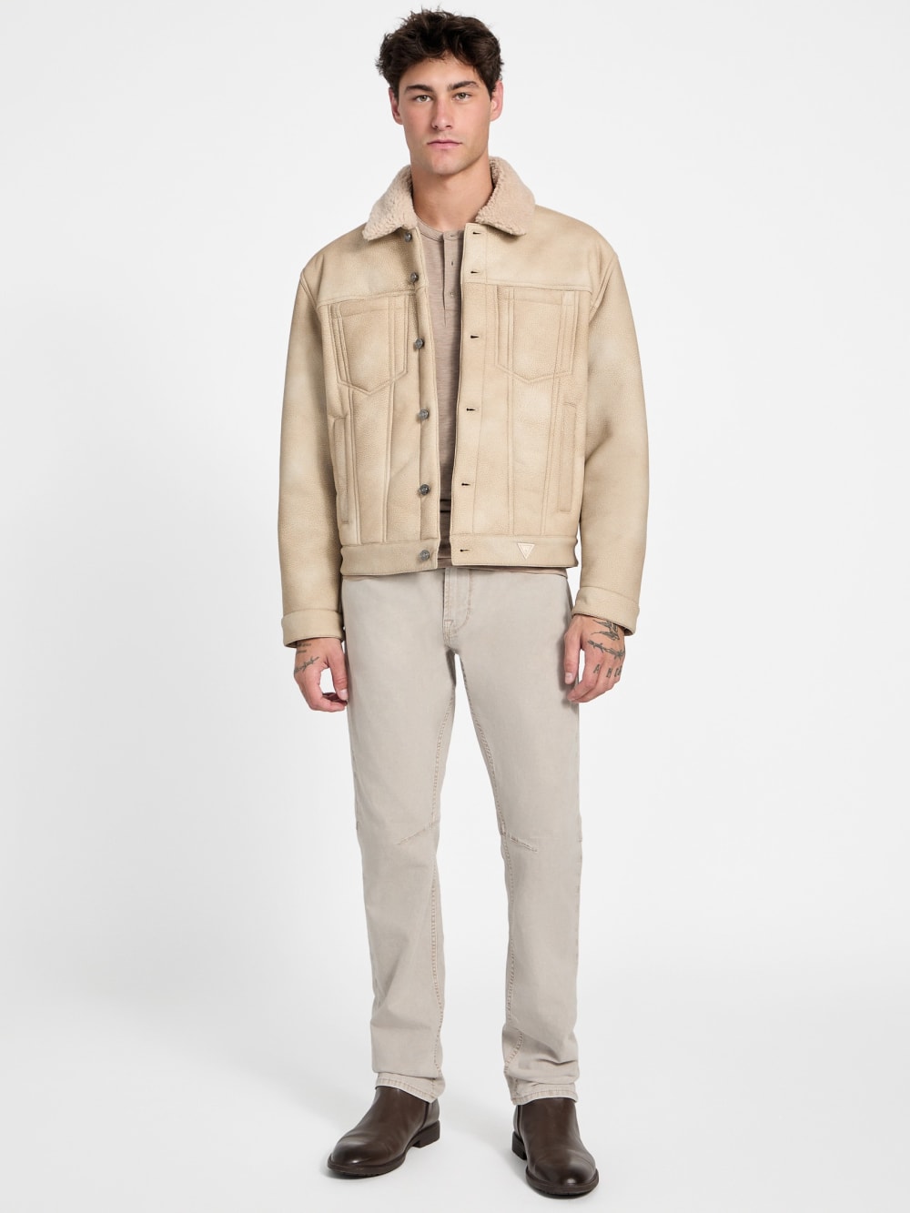 Andy Faux-Suede and Sherpa Trucker Jacket