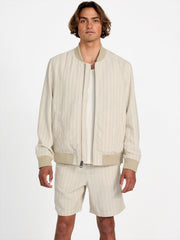 Eco Fletcher Striped Linen Flight Jacket