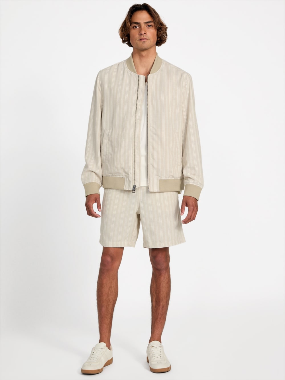 Eco Fletcher Striped Linen Flight Jacket