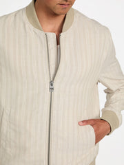 Eco Fletcher Striped Linen Flight Jacket