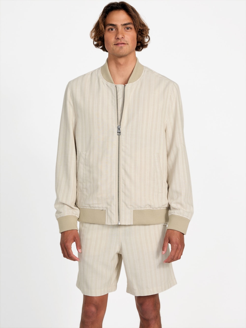 Eco Fletcher Striped Linen Flight Jacket