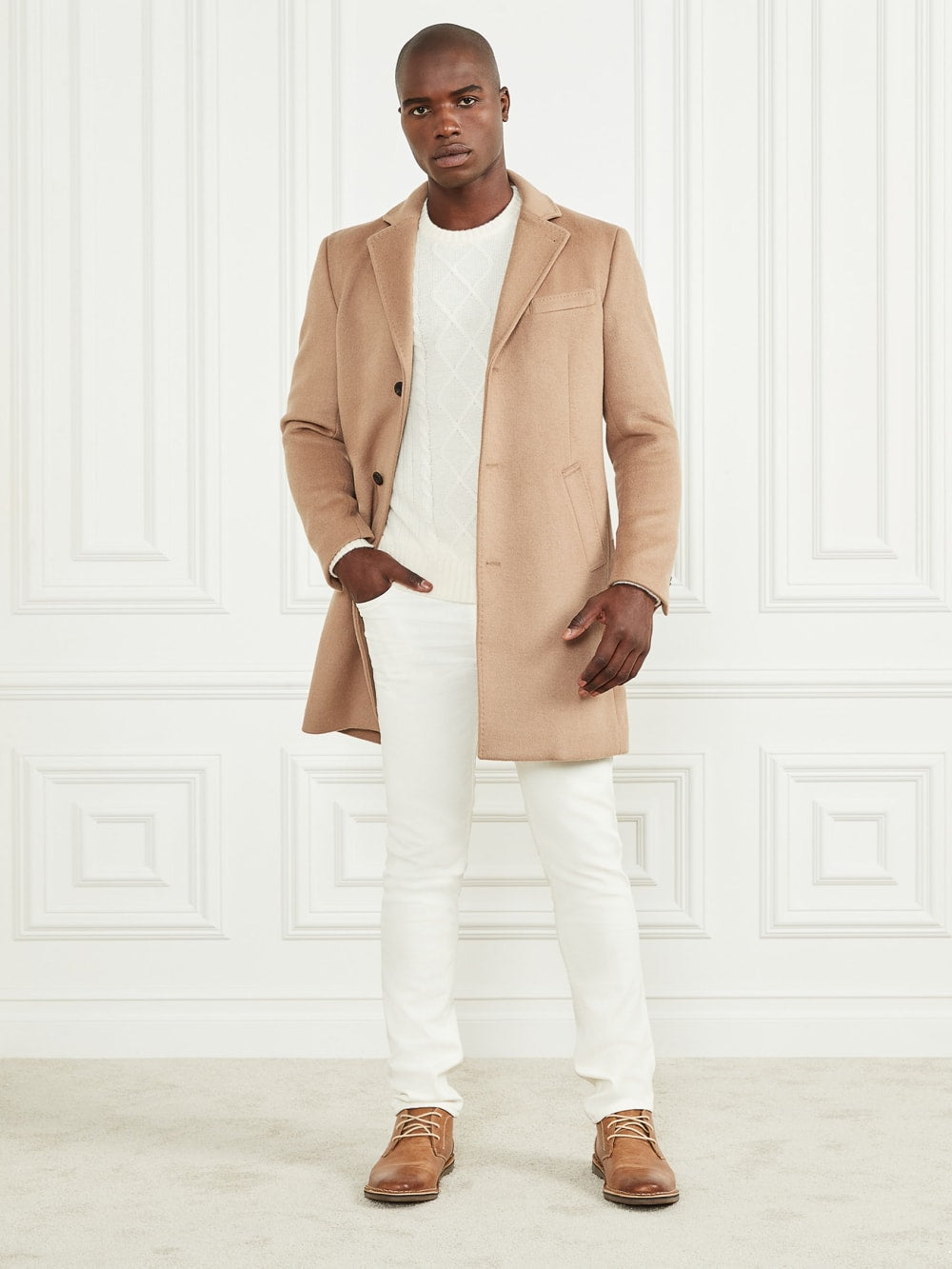 Single Breasted Wool-Blend Coat
