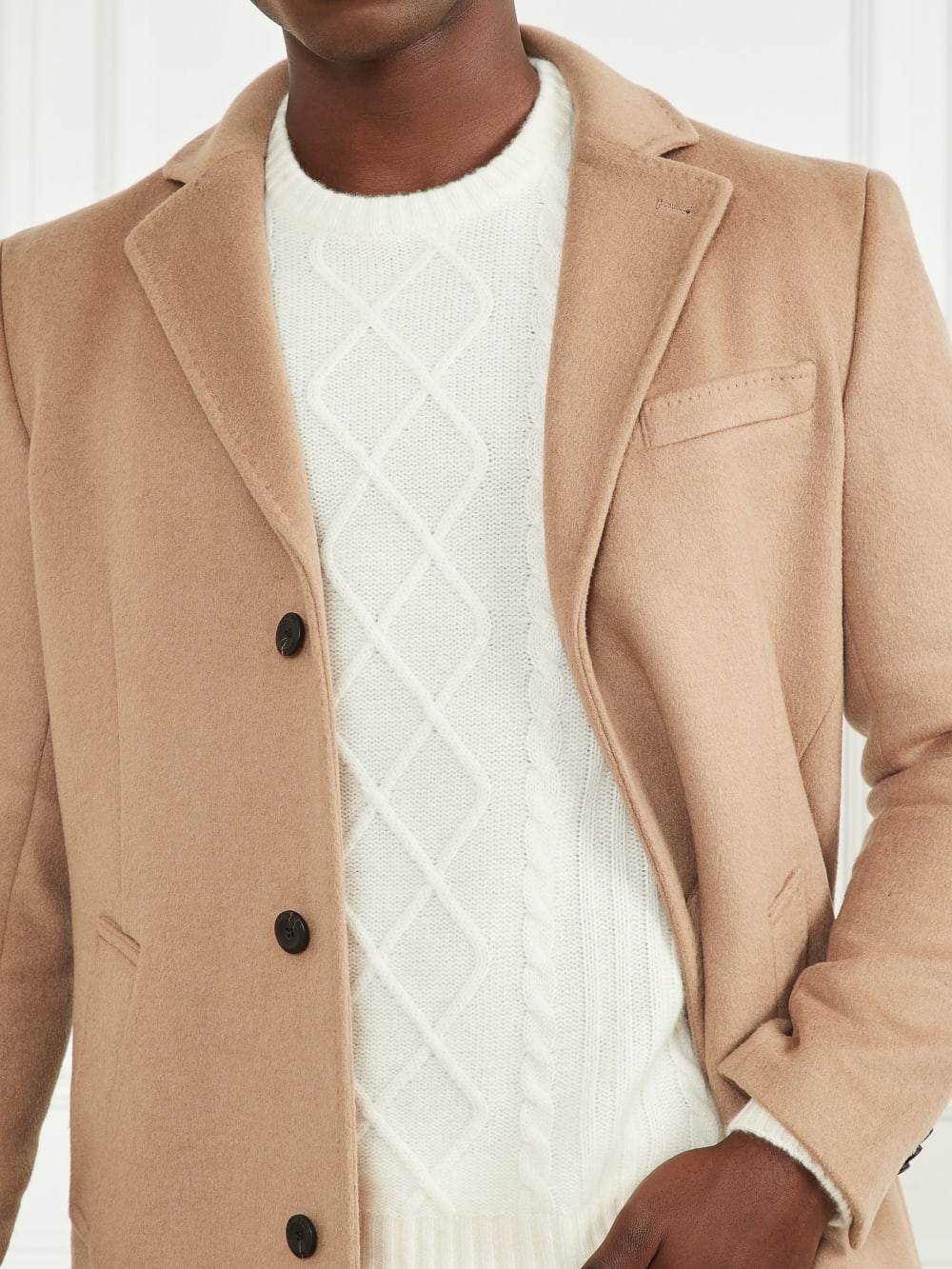 Single Breasted Wool-Blend Coat