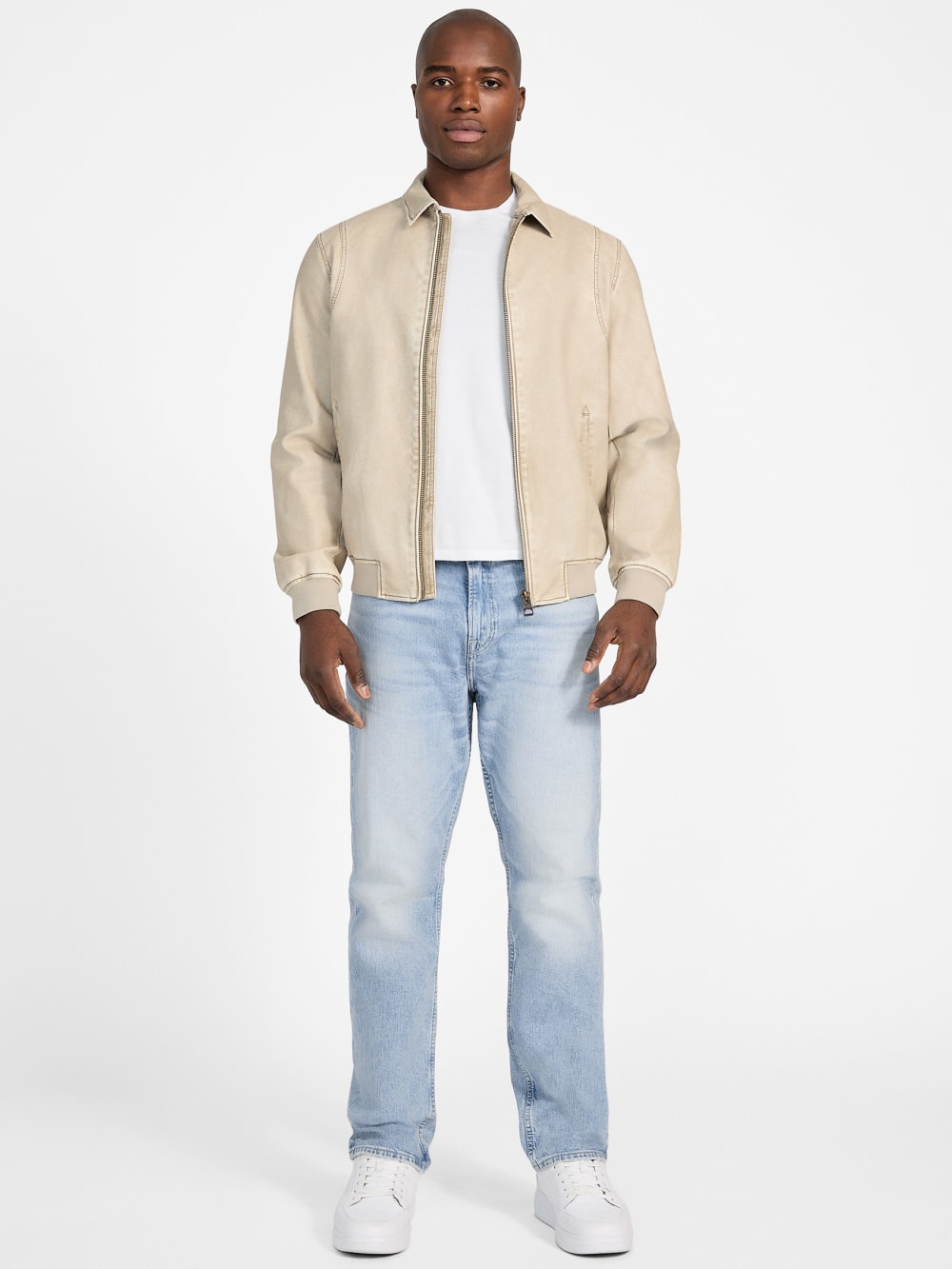 Faux-Leather Aviator Jacket