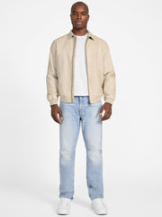Faux-Leather Aviator Jacket