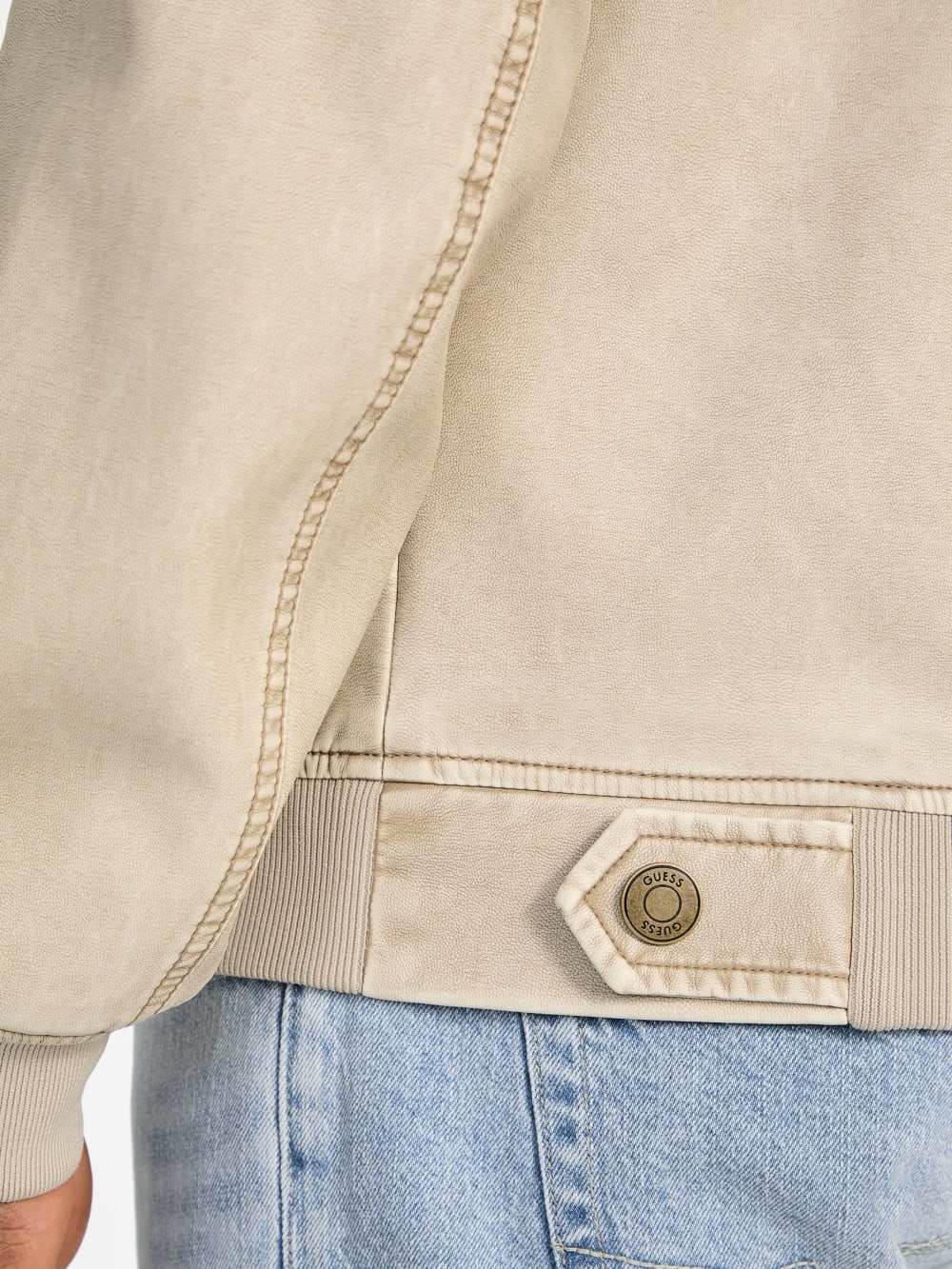 Faux-Leather Aviator Jacket