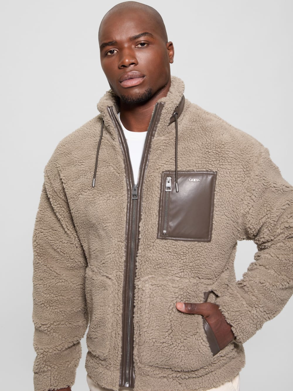 Faux-Sherpa Full-Zip Jacket