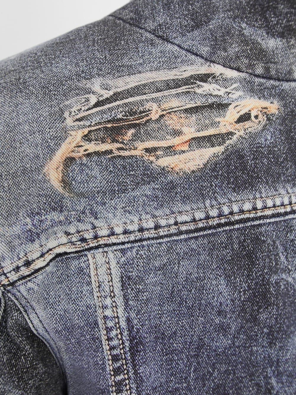 GUESS Originals Printed Trucker Denim Jacket
