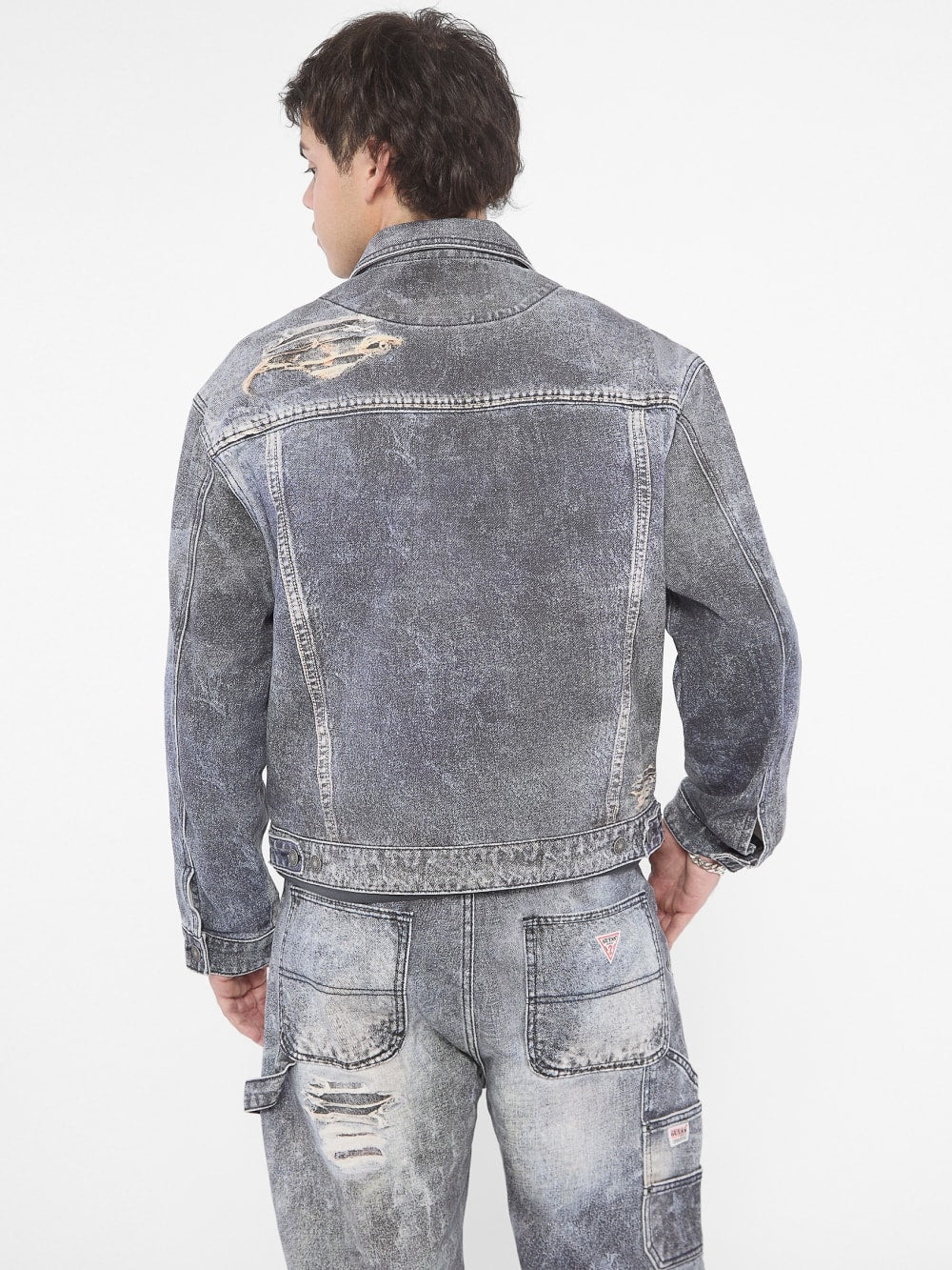 GUESS Originals Printed Trucker Denim Jacket