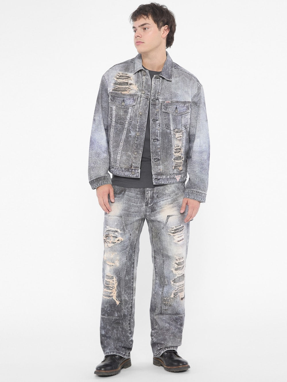 GUESS Originals Printed Trucker Denim Jacket
