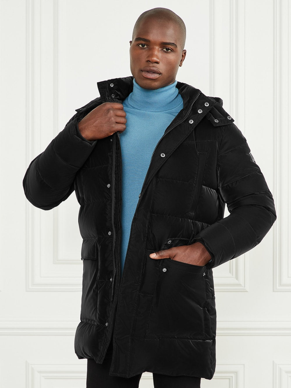 Long Down Hooded Jacket