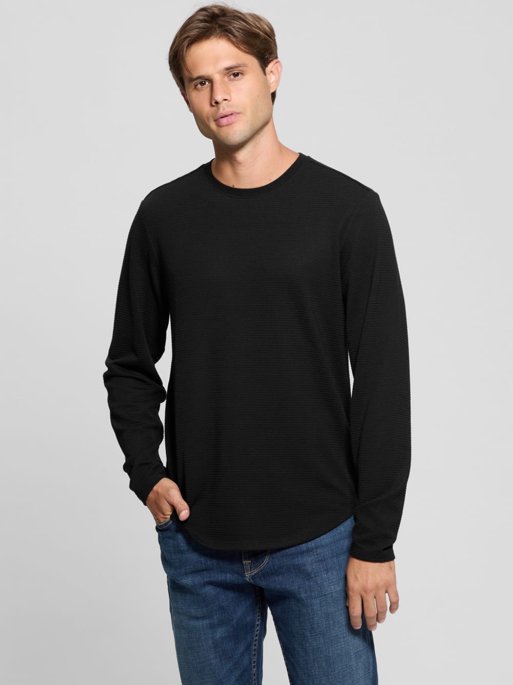 Textured Long-Sleeve Tee
